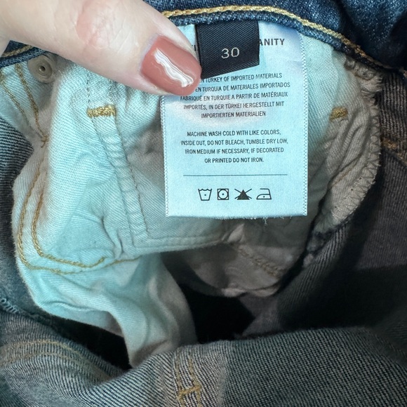 Citizens Of Humanity Daphne Crop Dark Blue Jeans with Raw Hem Size 30 - Picture 8 of 8